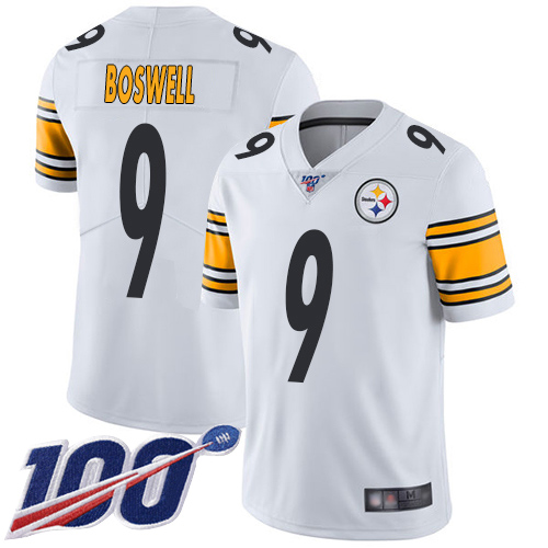 Youth Pittsburgh Steelers Football 9 Limited White Chris Boswell Road 100th Season Vapor Untouchable Nike NFL Jersey
